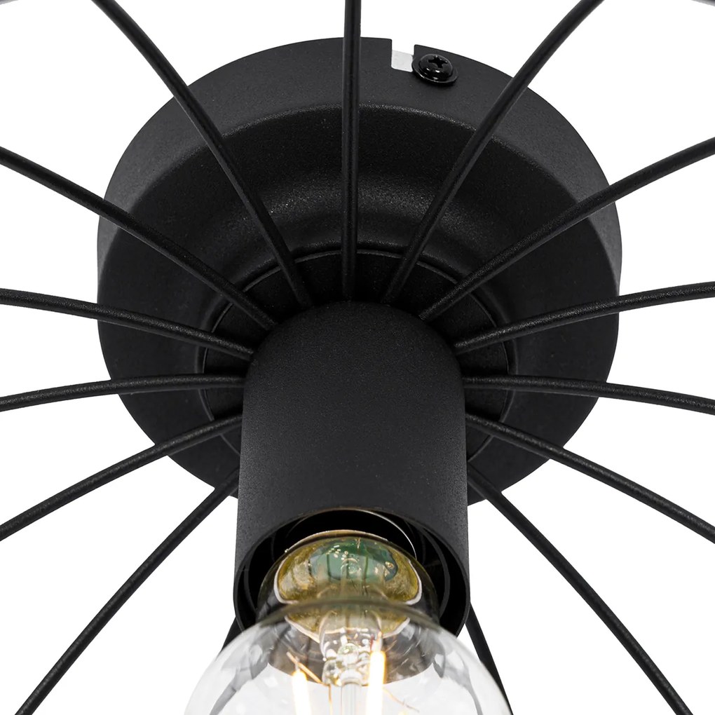 Plafoniera industriale nera 35 cm - Hanze