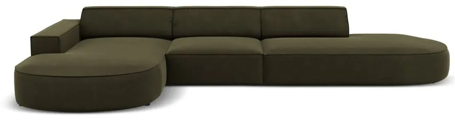 Divano angolare in velluto verde (angolo sinistro) Jodie - Micadoni Home