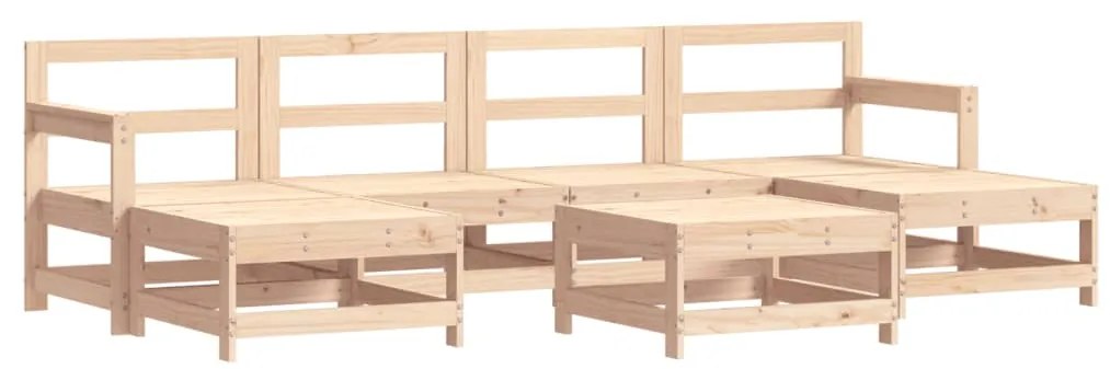 Set salotto da giardino 7 pz in legno massello di pino