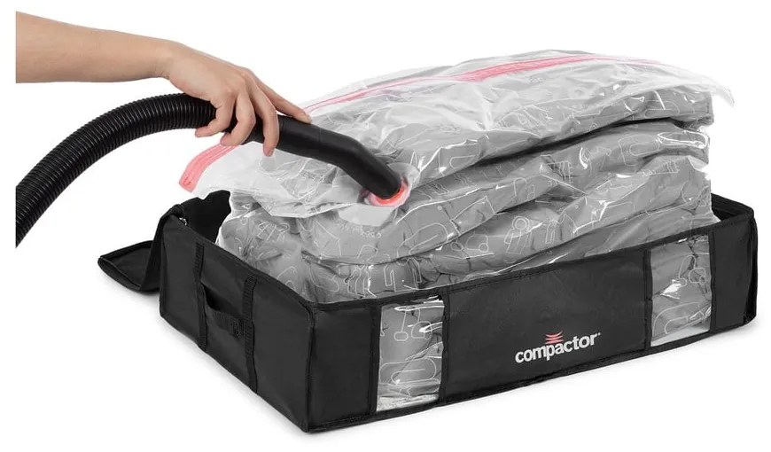 Contenitore nero sotto il letto XXL Black Edition 3D, 145 l - Compactor