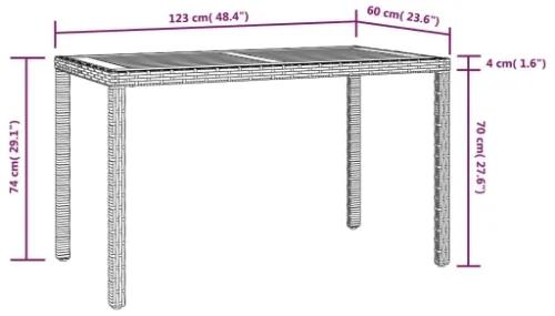 Tavolo da Giardino Nero e Marrone 123x60x74 cm Acacia Massello