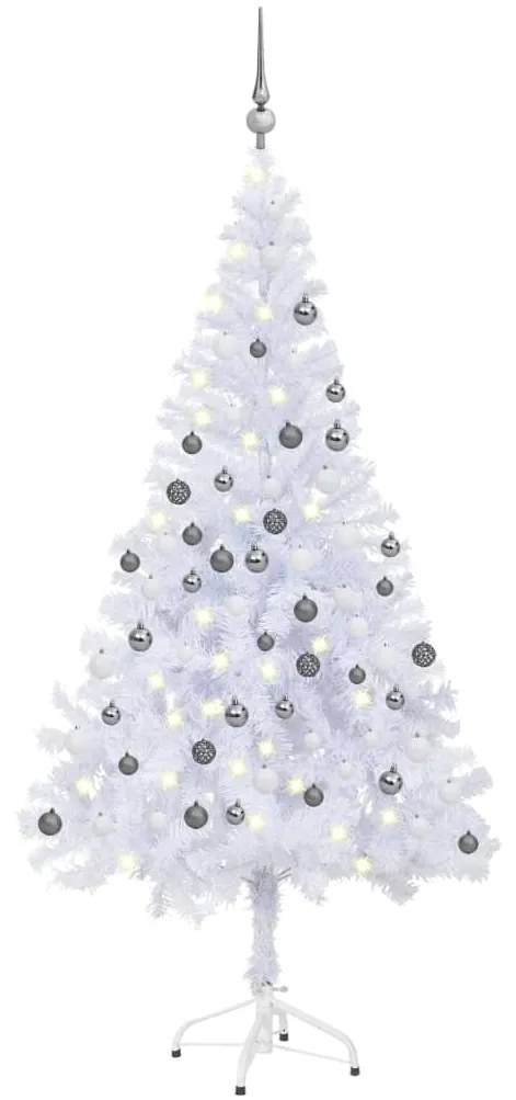 Albero di Natale Preilluminato con Palline e Rami Decorativi, Albero di Natale Preilluminato con Palline 180 cm 620 Rami