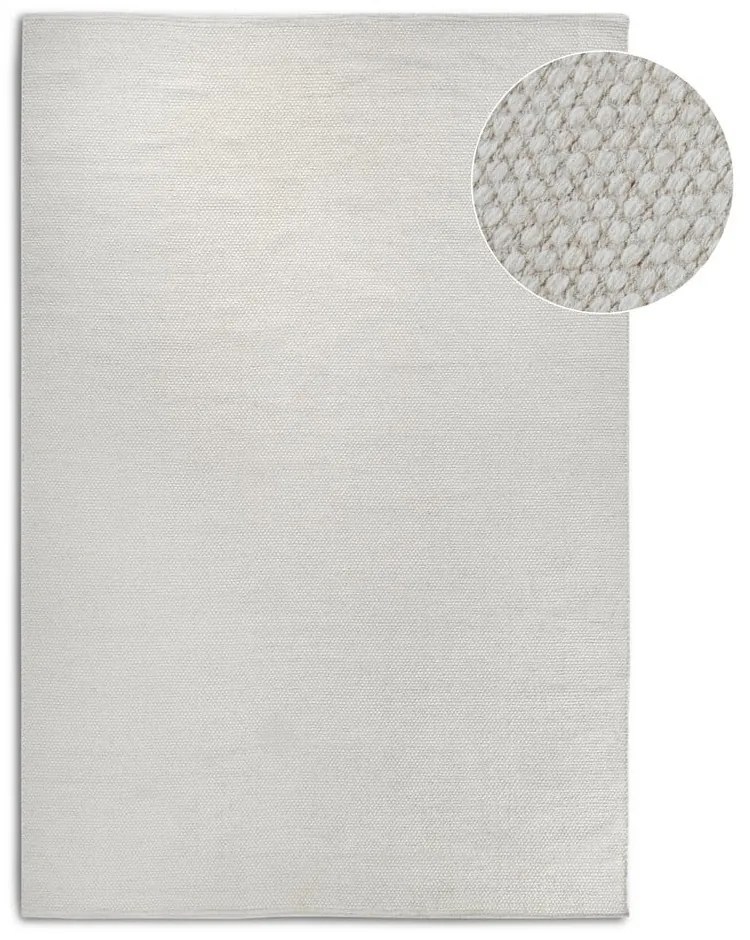 Tappeto color crema tessuto a mano in lana 60x90 cm Pradesh Natural White - Elle Decoration