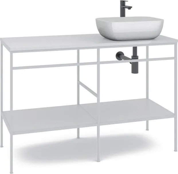 Mobile bagno da terra con lavabo L 120 x H 92 x P 45.5 cm bianco per vasca centrale Outline