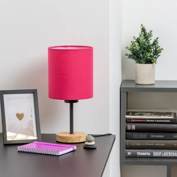 Brilagi - Lampada da tavolo NUBILA WOOD 1xE27/25W/230V quercia/rosa