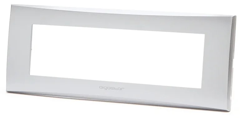 Placca 7 moduli 506 in plastica argento compatibile anche con Vimar Plana