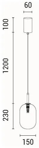 Lampadario a sospensione con filo 1xE14/25W/230V limpido diametro 15 cm