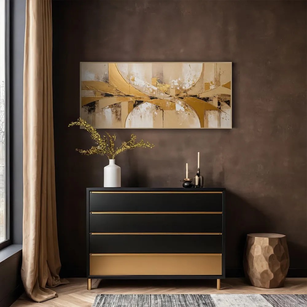 Quadro 150x60 cm Gold Abstraction