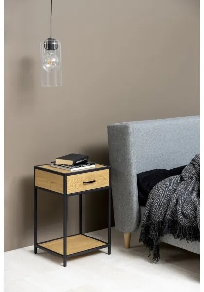 Comodino SARON quercia/nero