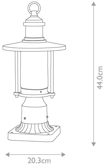 Kichler KL-RIVERWOOD3-M - Lampada da esterno RIVERWOOD 1xE27/60W/230V IP44 nero
