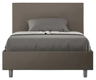 Letto con rete imbottito 120x190 similpelle cappuccino Adele