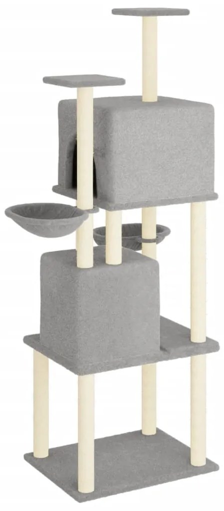 Albero per gatti con tiragraffi in sisal grigio chiaro 180 cm