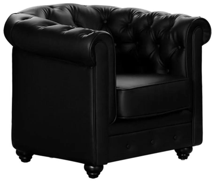 Poltrona CHESTERFIELD in similpelle Nera