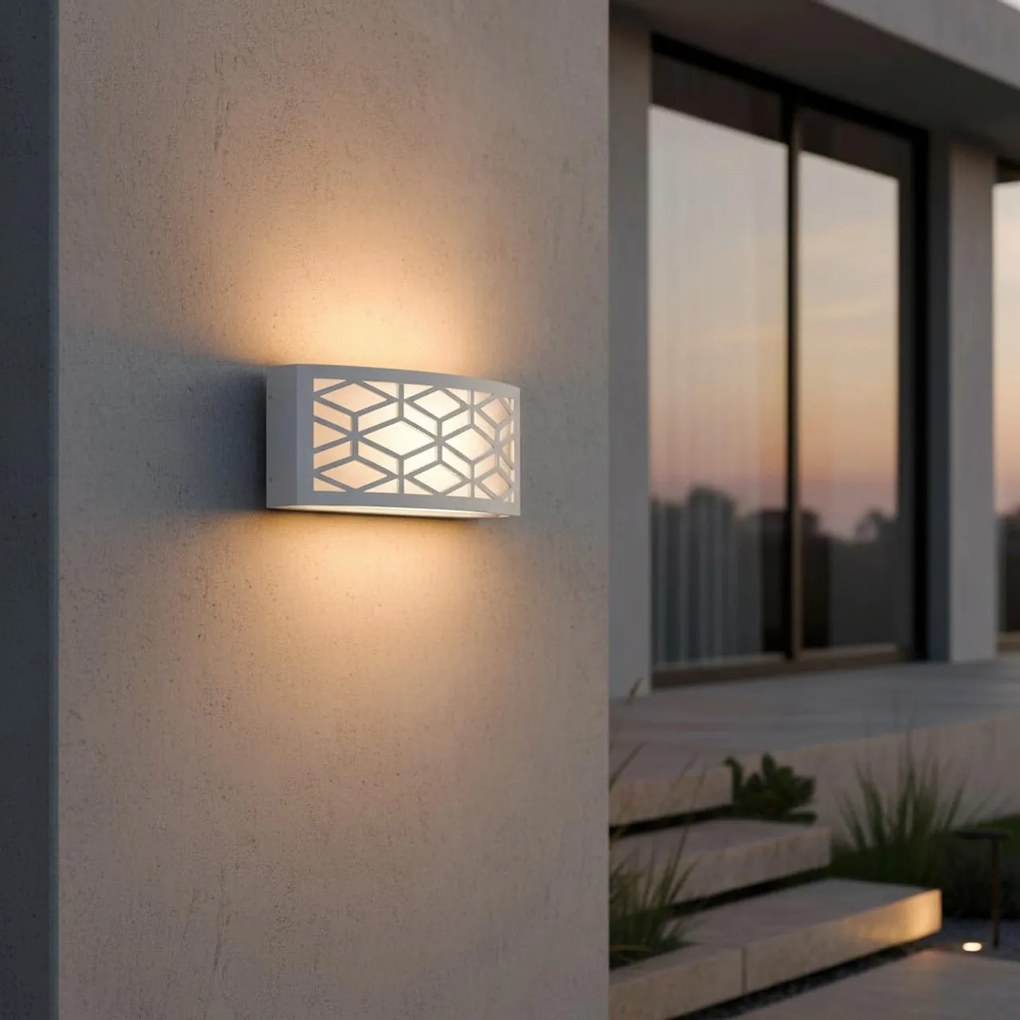 Applique Slim per Esterni con Griglia decorativa IP65 - E27 Bianca