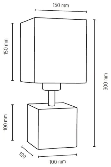 Spot-Light 7199174 - Lampada da tavolo TRONGO SQUARE 1xE27/25W/230V