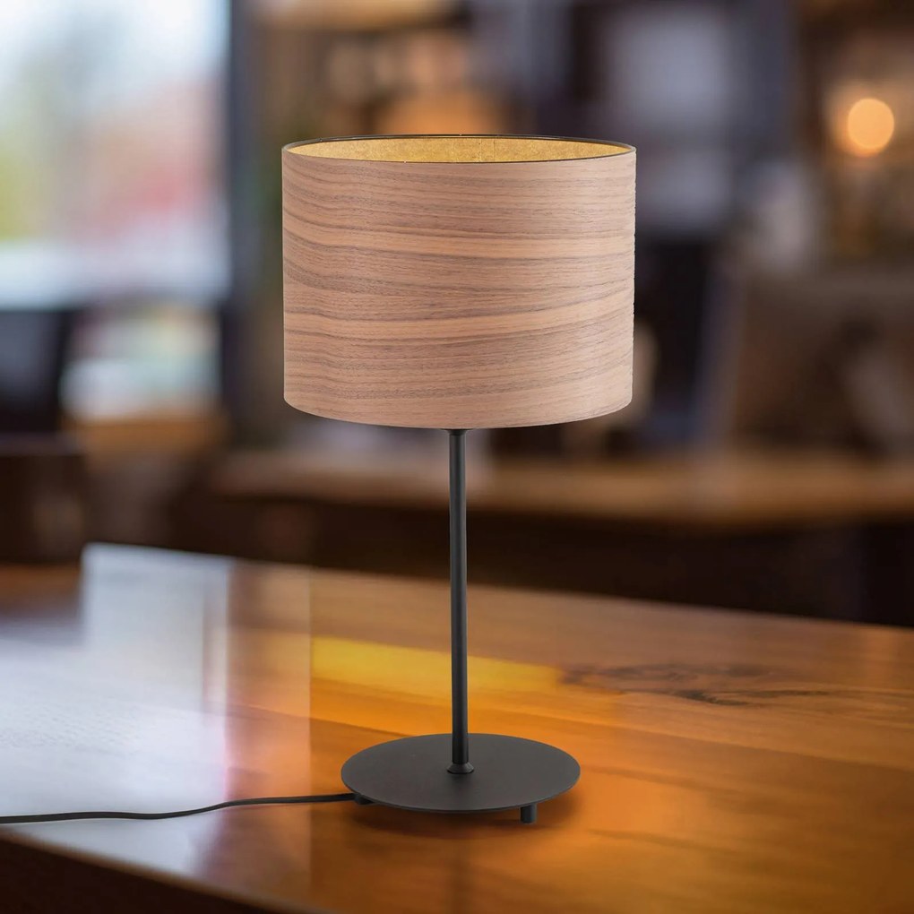 Lampada da tavolo Envostar Veneer noce Ø 25cm