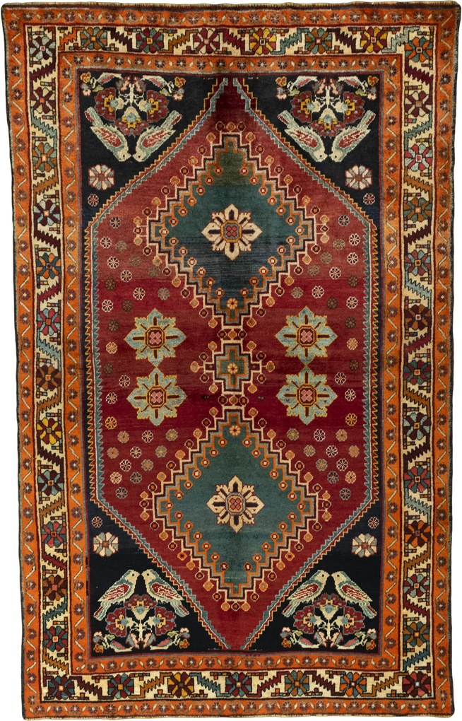 Shiraz Tappeto persiano 160x250 Rosso (Iran) Annodato A Mano