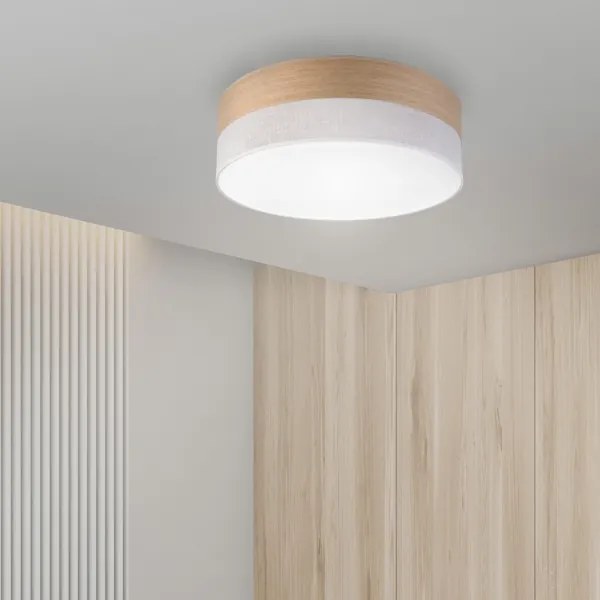 Plafoniera LED SIRJA WOOD LED/36W/230V diametro 45 cm bianco/quercia