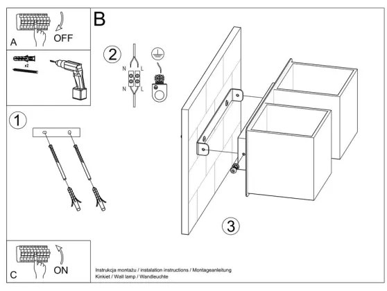Sollux SL.0657 - Applique QUAD 2xG9/40W/230V nero