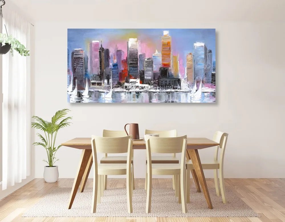 Quadro su tela – Città costiera