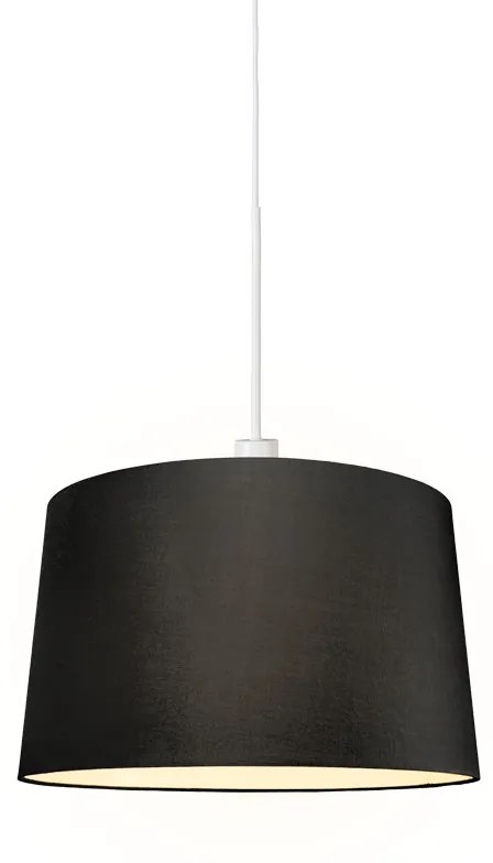 Lampada a sospensione moderna bianca con paralume 45 cm nero - Combi 1