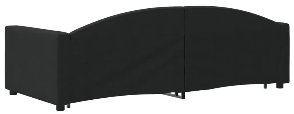 Divano letto estraibile con cassetti nero 90x200 cm in tessuto