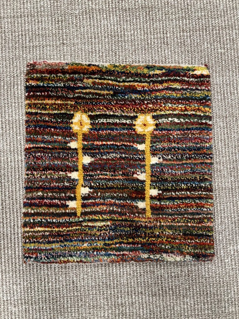 Gabbeh Tappeto 40x40 Rosso (Iran) Annodato A Mano