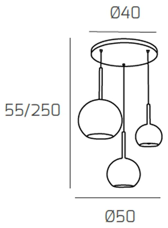 Sospensione Contemp. Rosone Tondo Future Metallo Cromo Vetro Cromo 3 Luci E27