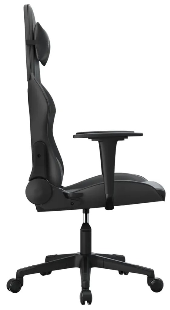 Sedia da gaming massaggiante nera in similpelle