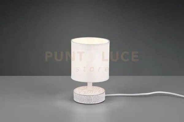 Marie lampada da tavolo base ceramica decorata con paralume bianco ...