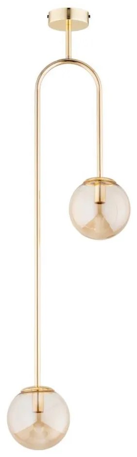 Lampadario a sospensione con supporto rigido VECTOR 2xE14/10W/230V oro