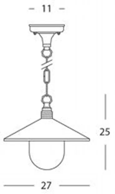 Sospensione Esterno Contemporanea Spectre Alluminio E Vetro Ruggine 1 Luce E27