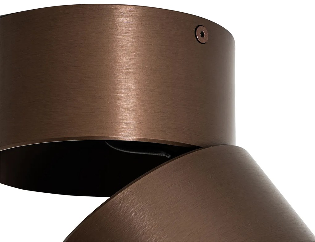 Faretto moderno rotondo orientabile bronzo scuro - Go Nine