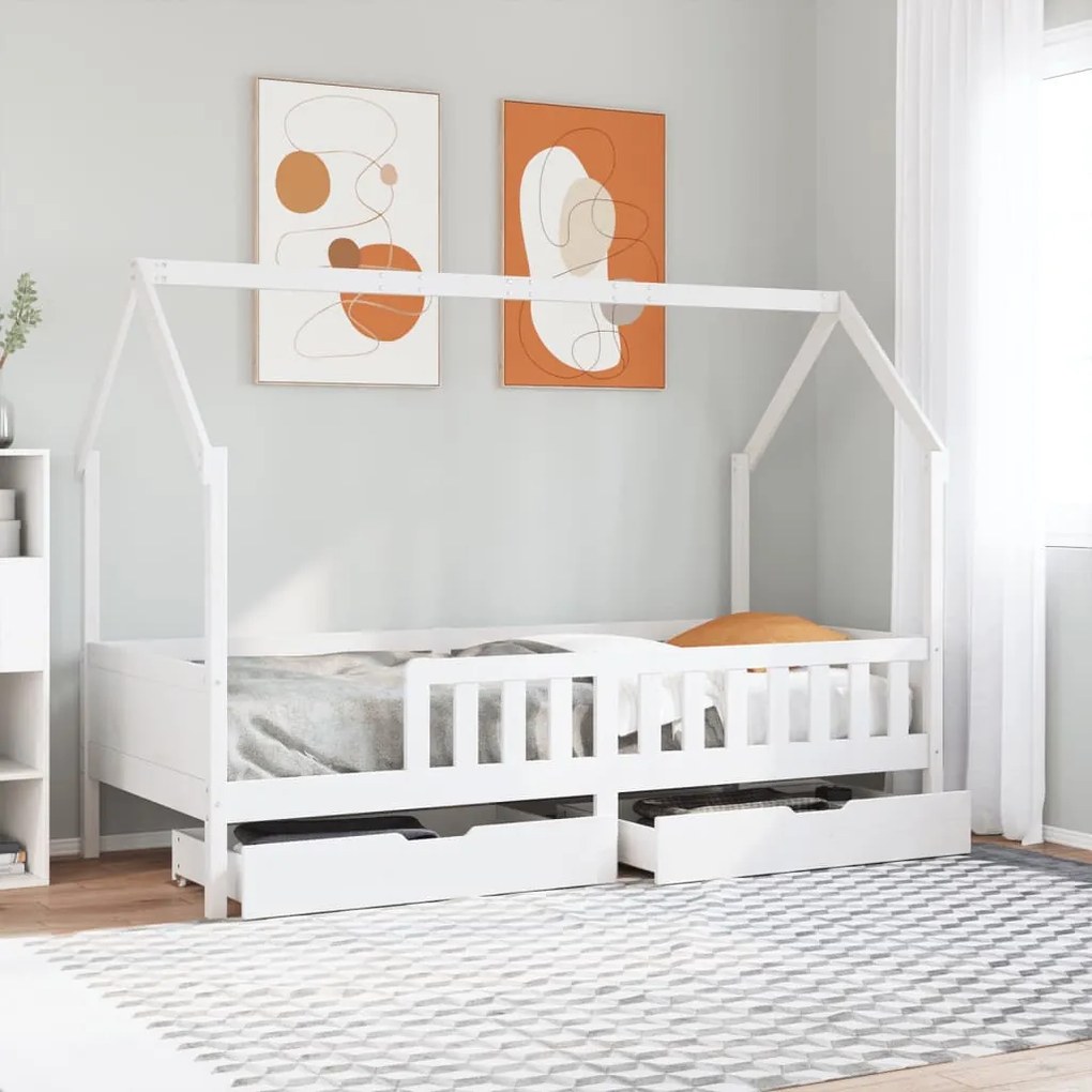 Giroletto per bambini con cassetti 90x190cm legno massello pino