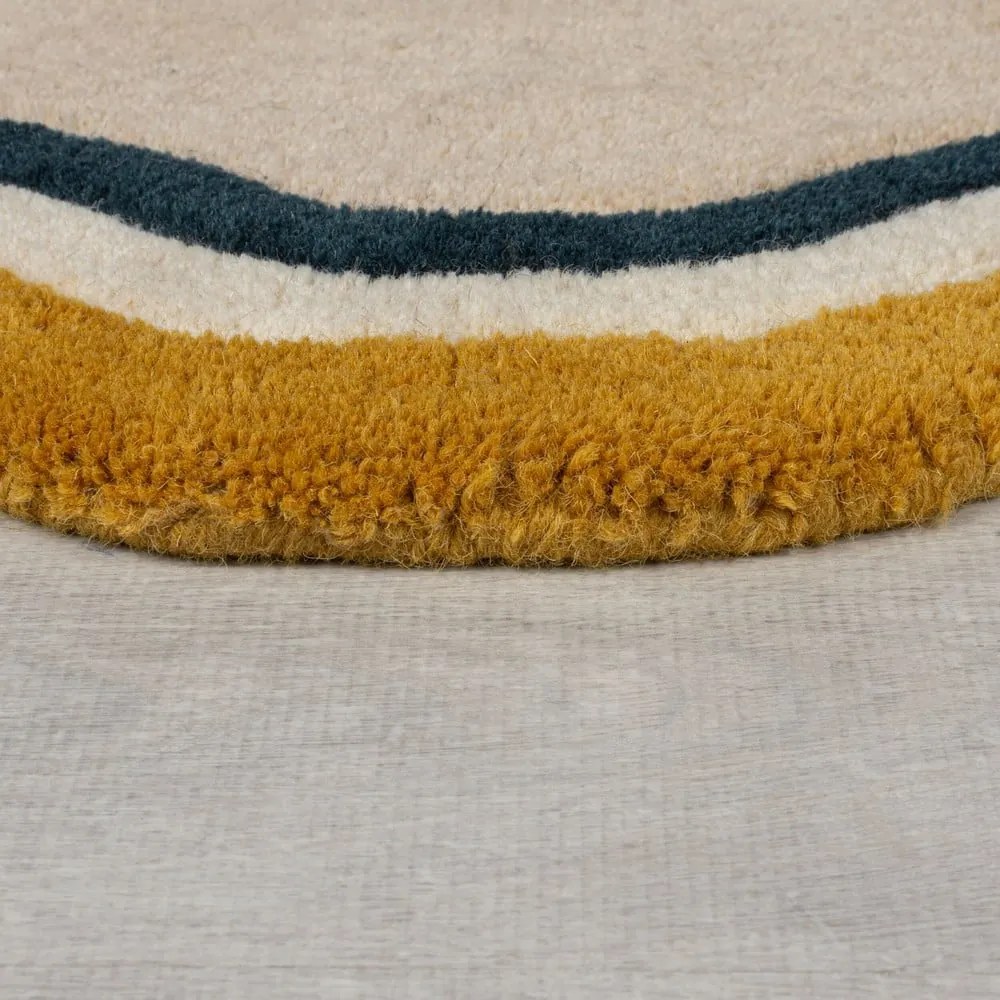 Tappeto in lana color crema tessuto a mano 160x230 cm Leo Scallop - Flair Rugs