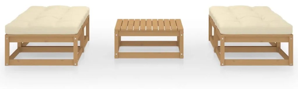 Set Divani da Giardino 5 pz con Cuscini Legno Massello di Pino