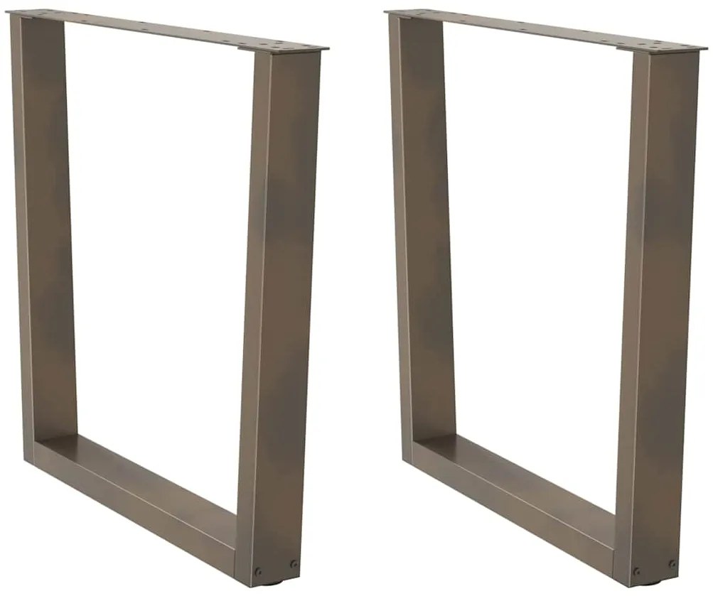 Gambe Per Tavolo Pranzo A V 2pz Naturale 80x(72-73,3)cm Acciaio /