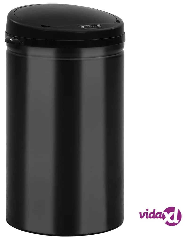 vidaXL Pattumiera Automatica con Sensore 40 L Acciaio al Carbonio Nero
