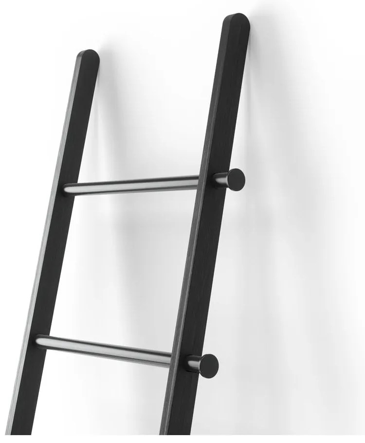 Scala decorativa nera in legno di pioppo Leana - Umbra