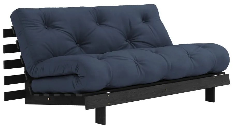 Divano letto blu scuro 160 cm Roots Black Night - Karup Design