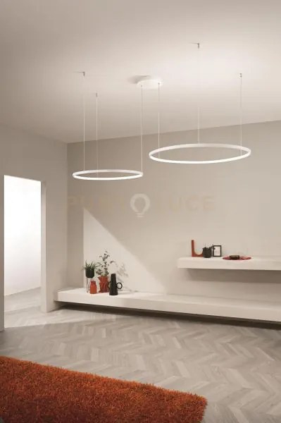 Sospensione soel d.60cm bianco led cct 3000-4000k 28w max 2697lm di...