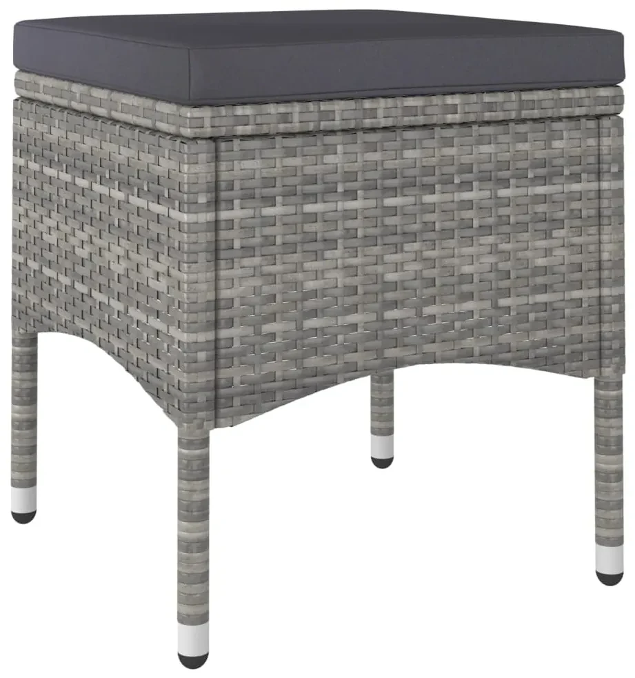 Set pranzo da giardino 5pz polyrattan e massello acacia grigio