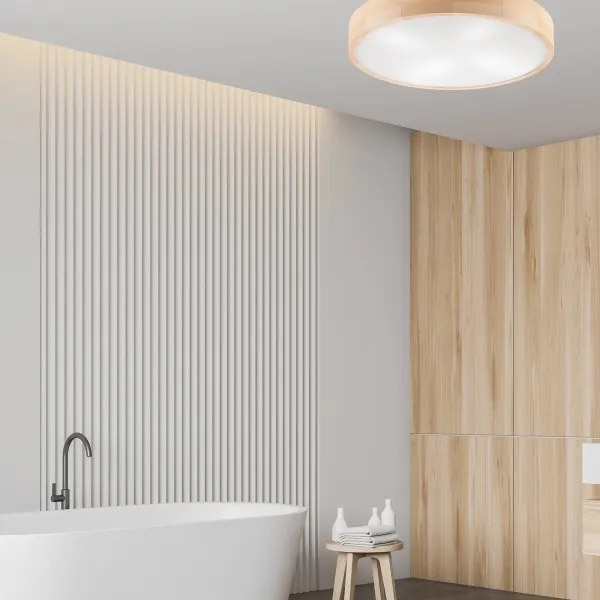 Plafoniera NATURAL 4xE27/60W/230V ø 57,5 cm pino