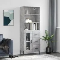 Credenza Grigio Cemento 69,5x34x180 cm in Legno Multistrato 3189521