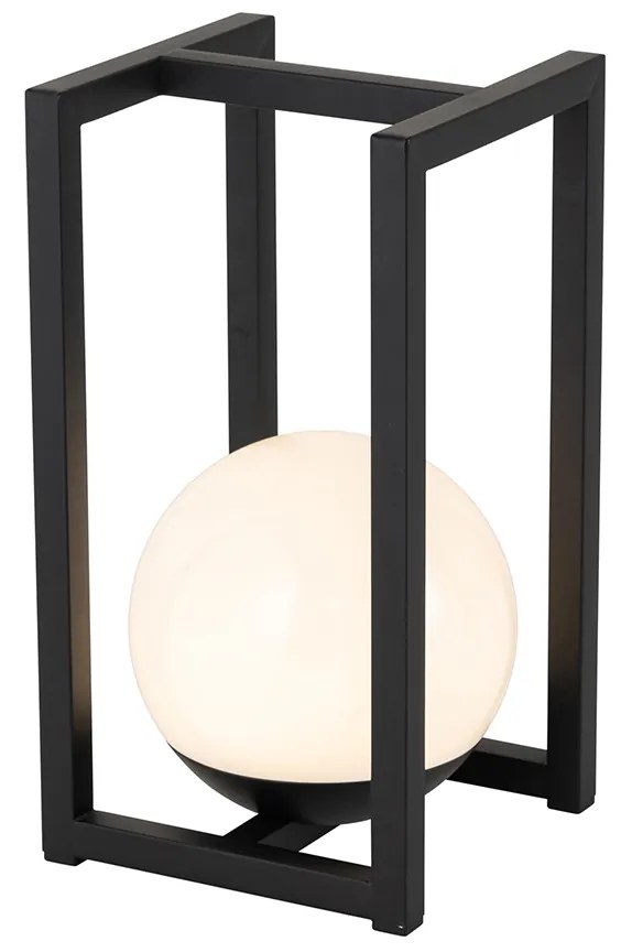 Lampada da tavolo da esterno nera con LED a ricarica touch - Nowi
