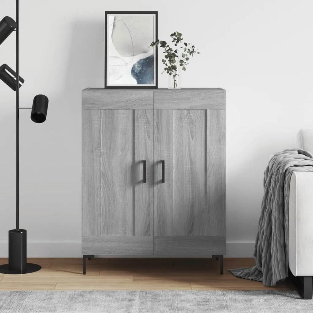 Credenza Grigio Sonoma 69,5x34x90 Cm İn Legno Multistrato /