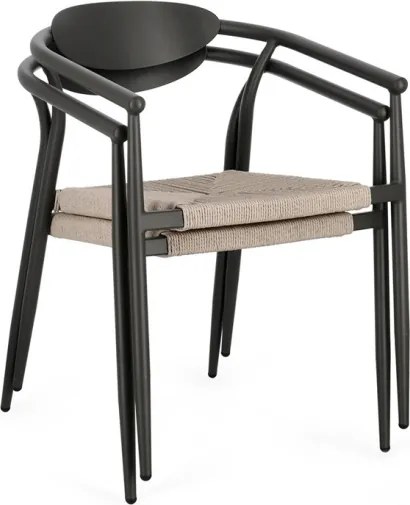 Sedia Da Esterno In Alluminio Con Braccioli Impilabile Linares Antracite Bizzotto