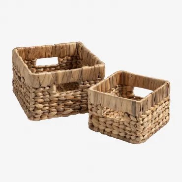 Set di 2 Cestini Organizer Cujubi Naturale - Sklum