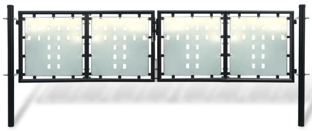 Cancello Per Recinzione Singolo Nero 300 X 150 Cm /