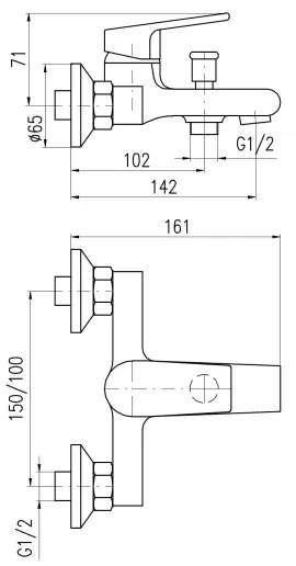 RAV Slezák CO154.5Z - Miscelatore per vasca COLORADO, finitura oro lucido